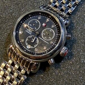 Authentic Michele CSX 36 MM Rare Black Mother of pearl diamond dial Watch